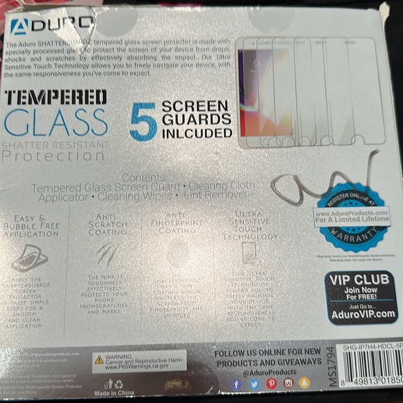 🔥 Aduro Shatterguardz Tempered Glass Screen Guard iPhone 6 7 8 New - Picture 2 of 2